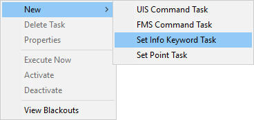 Tasks context menu